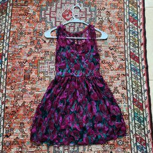 XS Purple and Turquoise Lace Dress